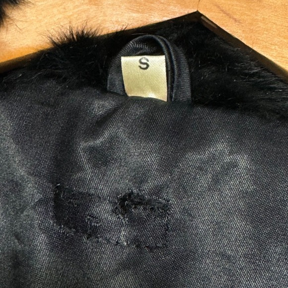 Vintage 80s Womens Black Faux Mink Fur Coat Jacket Size Small EUC - Picture 6 of 6
